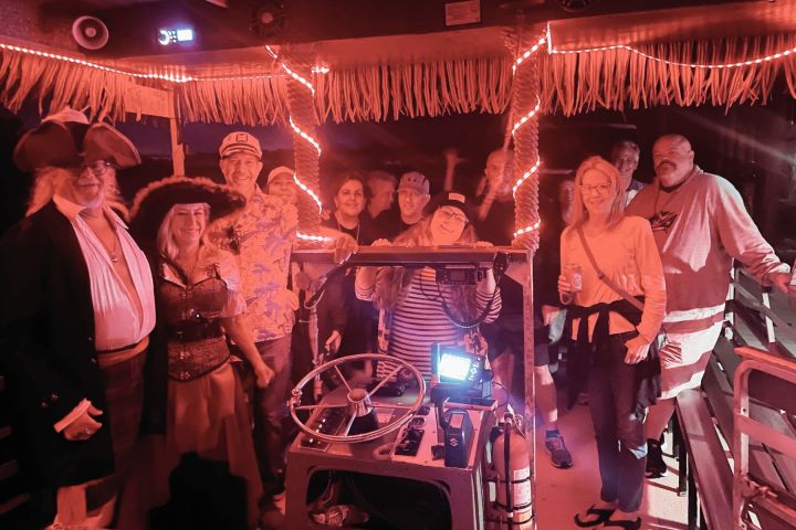 a group of people posing for the camera